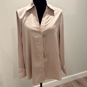 H&M Light Beige Button-Up Blouse